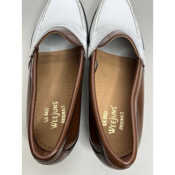 G.H. Bass & Co Weejuns Logan Colorblock Penny Loafer Brown White Men’s Size 8.5 - Picture 10 of 11
